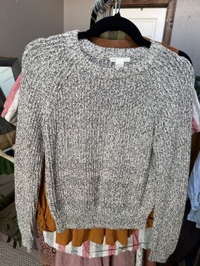 H&M Women's Gray Marled Knit Fisherman Sweater - size S